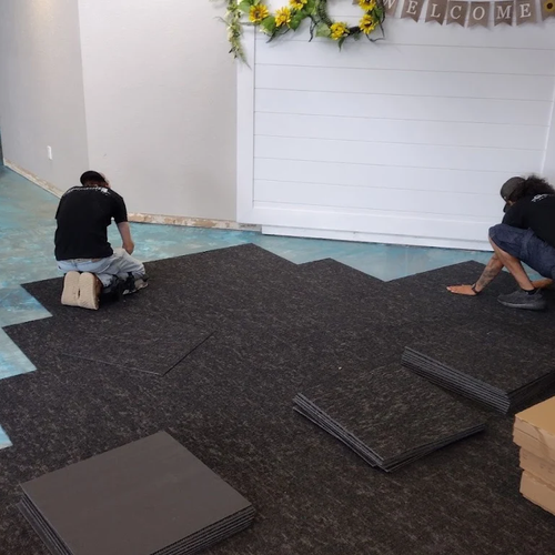 Flooring installation by Christoff and Sons team