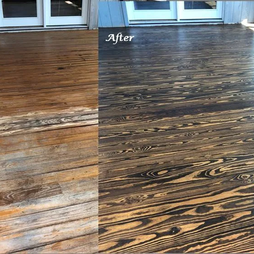 Hardwood flooring installation before and after